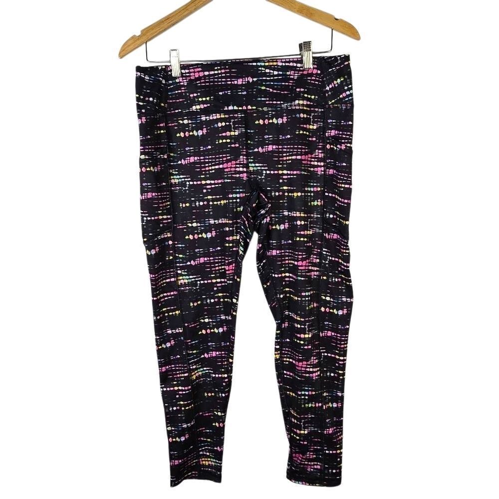 Pro Player Black Leggings with Pink and Yellow Accents
